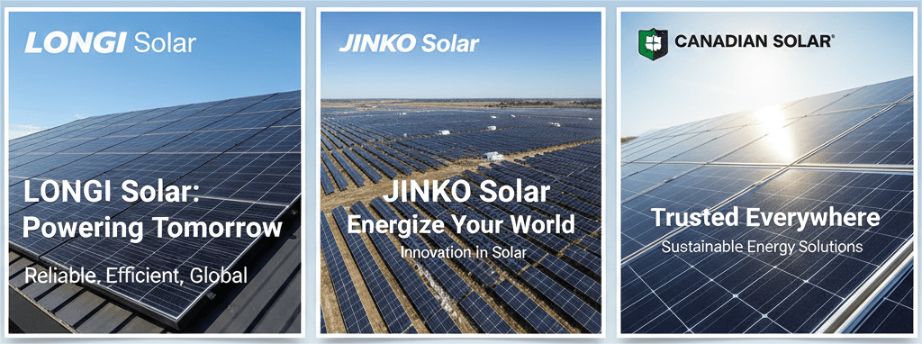 LONGi, Jinko and Canadian Solar